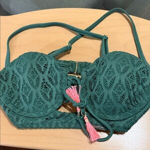 Xhilaration Green Lace Bikini Top